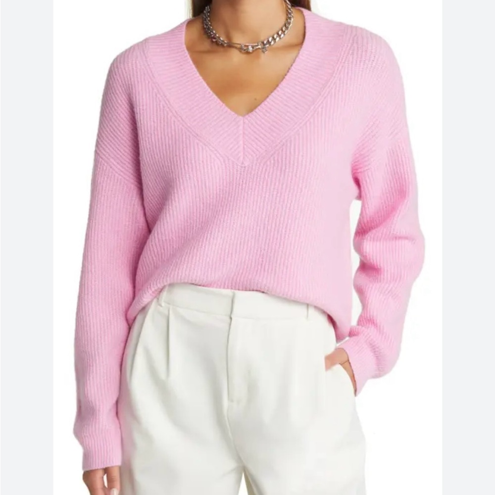 Nordstrom open edit Pink V-Neck Women's Sweater